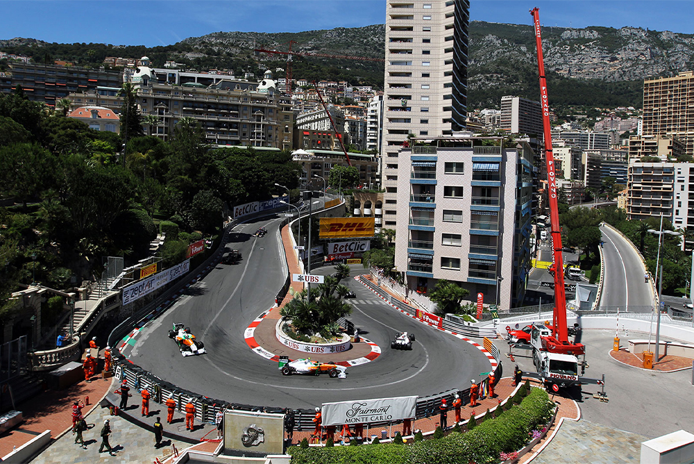 Aerial track view at Monaco
